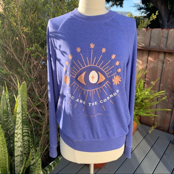 SPIRITUAL GANGSTER Crew Neck You Are The Cosmos Sweatshirt Women’s Small - Picture 1 of 9